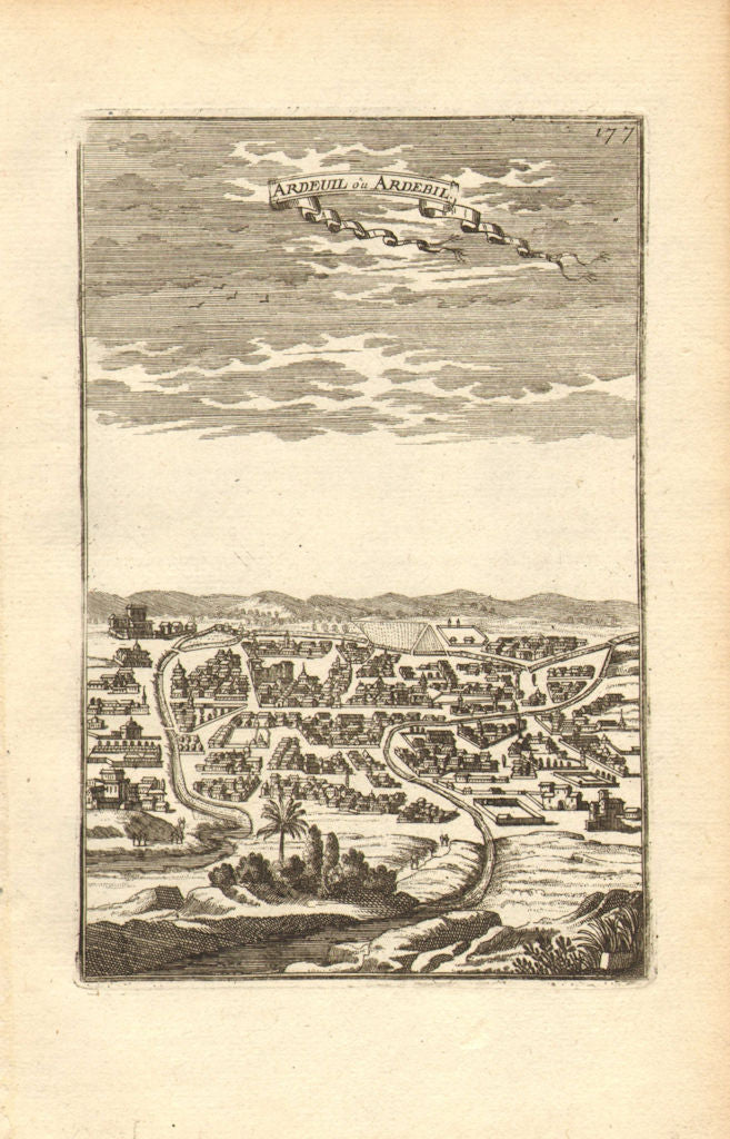 PERSIA (IRAN). View of the town of Ardabil. 'Ardeuil ou Ardebil'. MALLET 1683